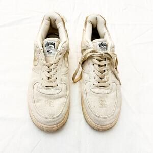 Nike Air Force 1 x Stussy Fossil AF1 Low Cream Low Top Sneaker Size 8